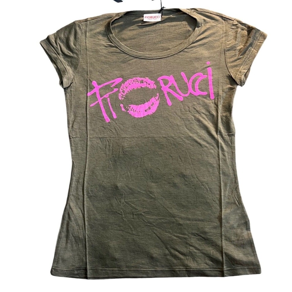 NWT‎ Fiorucci Army Green Fitted Tee RARE Size XS